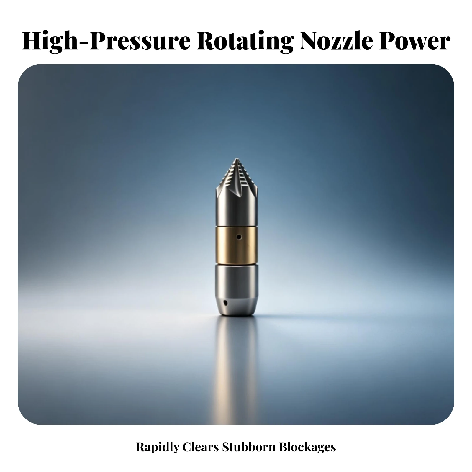 

Wear Resistant Rotating Spray Nozzle Plumbing Tool Rotating Nozzles Silver and Brass Colored Serrated Tip Drain Cleaning Nozzle
