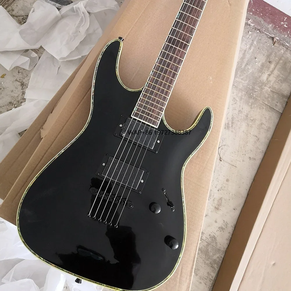 High Quality Glossy Black Electric Guitar Stringed Instruments 6 Strings