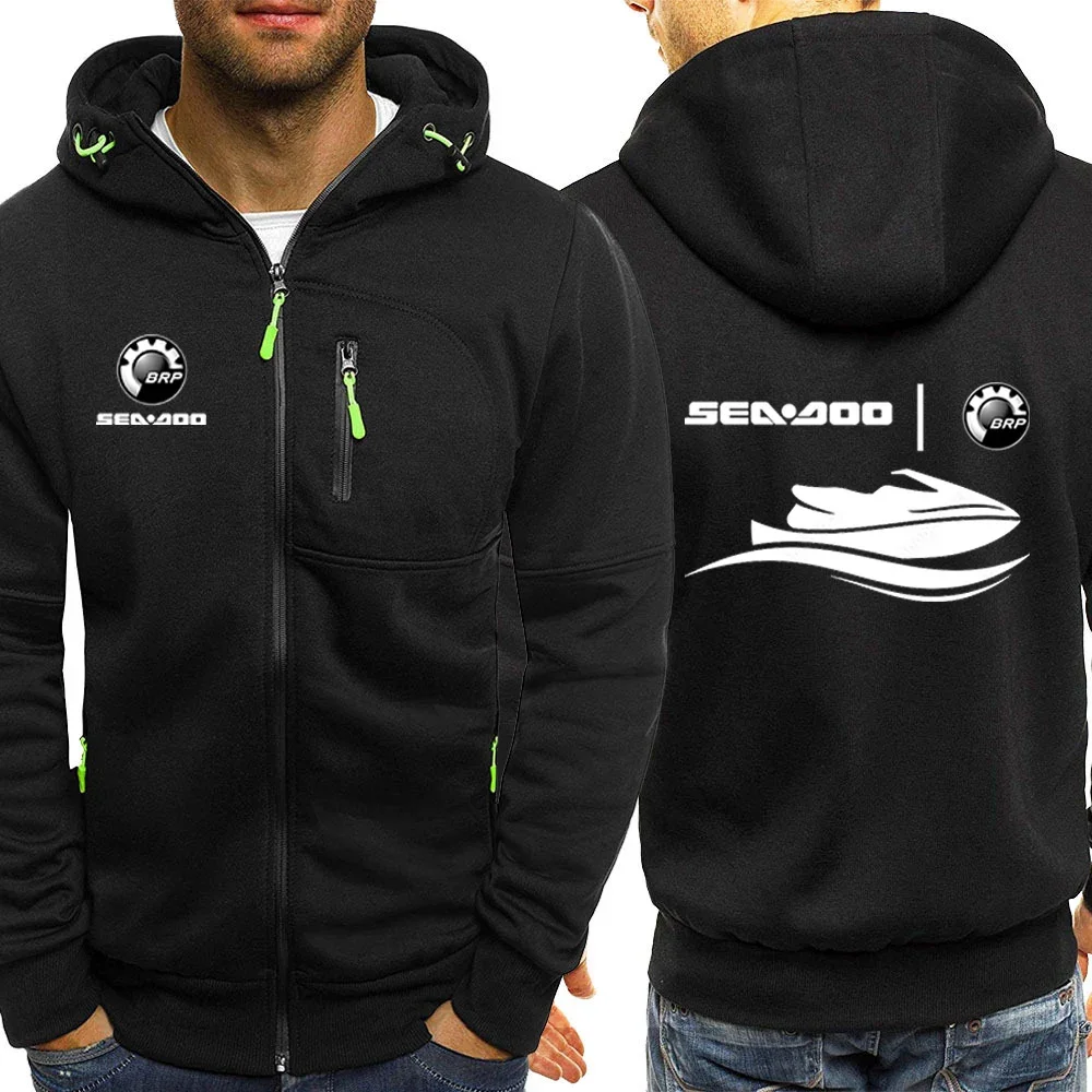 2024 Sea Doo Seadoo Moto Men Brand Spring And Autumn Hot Sale Printing Comfortable Simplicity Three-color Zipper Hooded Coat Top