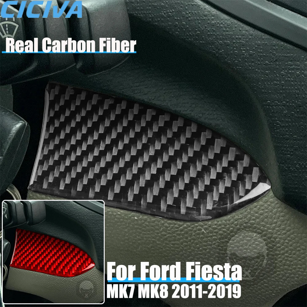 

Real Carbon Fiber Car Accessories Driver Dashboard Panel Trim Decorative Cover Soft Sticker For Ford Fiesta MK7 MK8 2011-2019