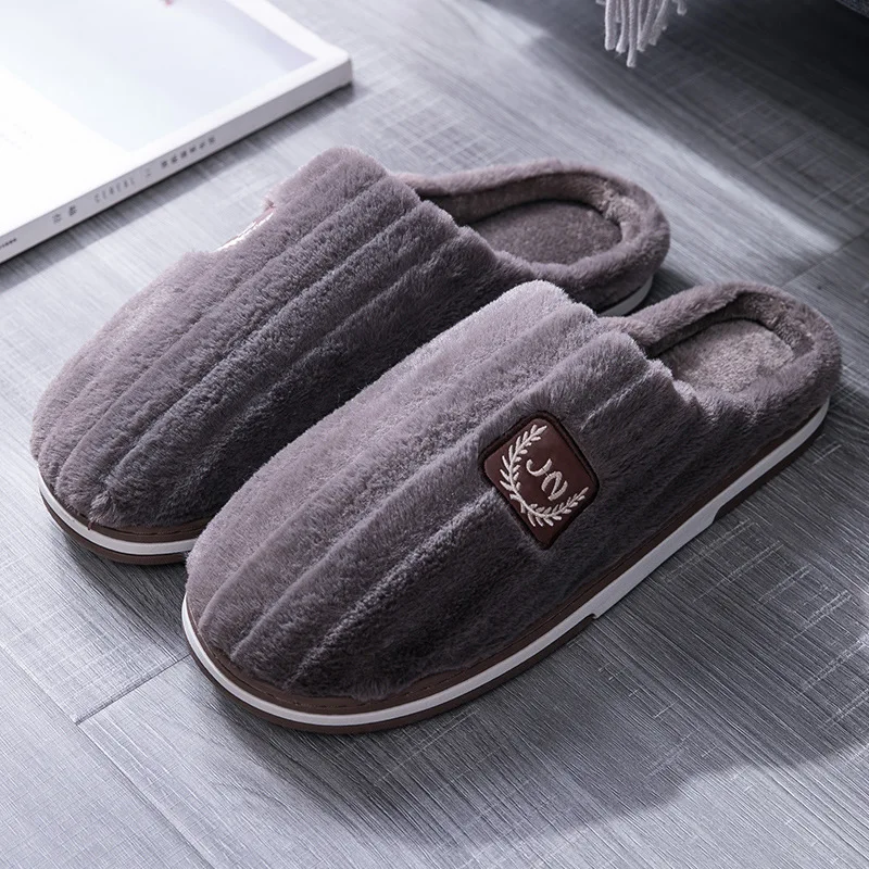 

Men Shoes Large Size 50/51Slippers Men Autumn Home Indoor Men's Slippers Winter Warm Slides Men House Flat Plush Slippers