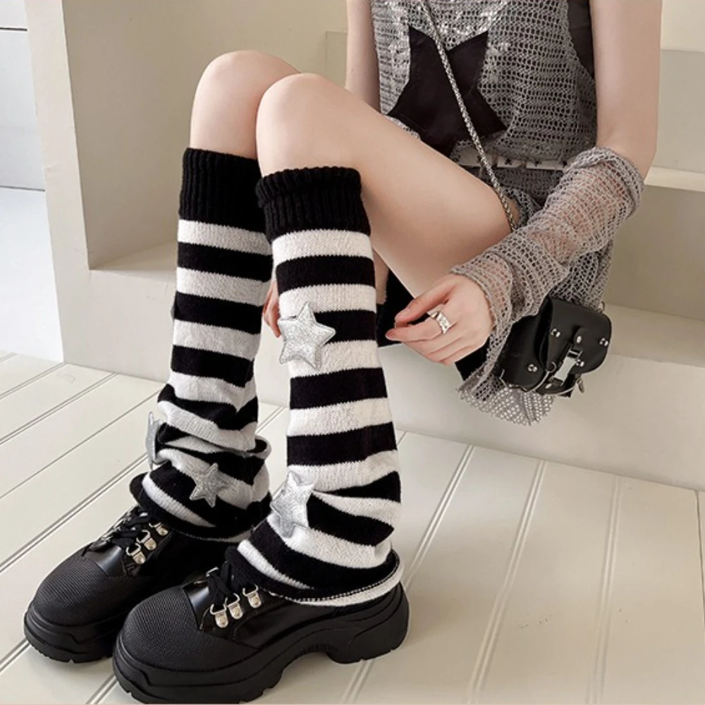

2026 New Hot-selling Simple Striped Leg Cover Trend Retro Cute Cartoon Personality Autumn and Winter Warm Leg Cover