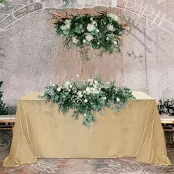 Glitter Sequin Wedding Table Cloth Rectangular Table Cover Tablecloth For Birthday Party Home Cake Table Decoration Custom Size
