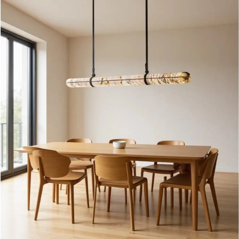 Spain Luxury Long Strip Natural Marble Pendant Lights Modern Hight End Home Decor Living Room Counter Villa Hotel Hanging Lamps