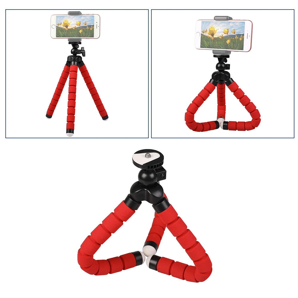 Flexible Sponge Octopus Mini Tripod For iPhone mini Camera Tripod Phone Holder clip stand