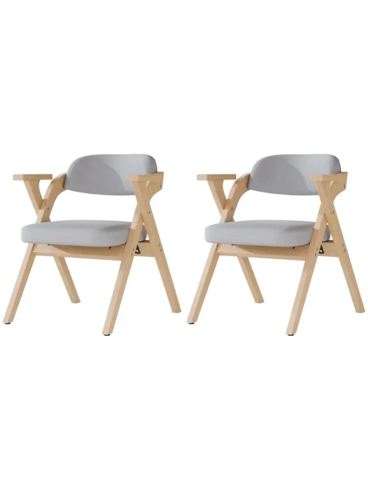 2er-Set klappbare Esszimmerstühle mit Massivholzrahmen, bequemem, atmungsaktivem Leinenbezug, grau, klappbar, stapelbar, Freizeitstühle im modernen Stil, Haushaltsmöbel, geeignet für Esszimmer,
