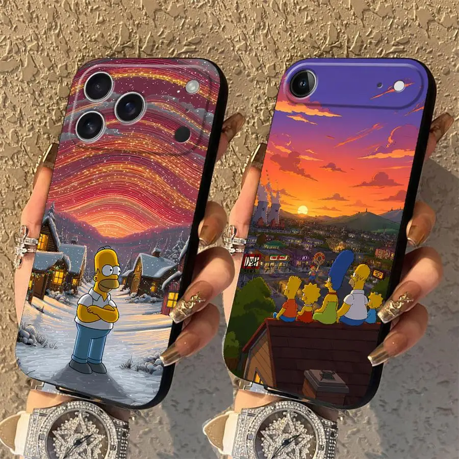 Homers Marge S-Simpsons Case for Apple iPhone 17 18 Pro Max 11 15 Plus 14 7 8 Air 16 13 Mini 17e 16e 18 XS XR 12 Phone Cover