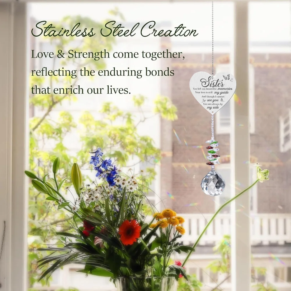 Thoughtful Present For Friends Heart Window Decor Heart Shaped Sun Catcher Colorful Light Refractor Window Decor Indoor Decor