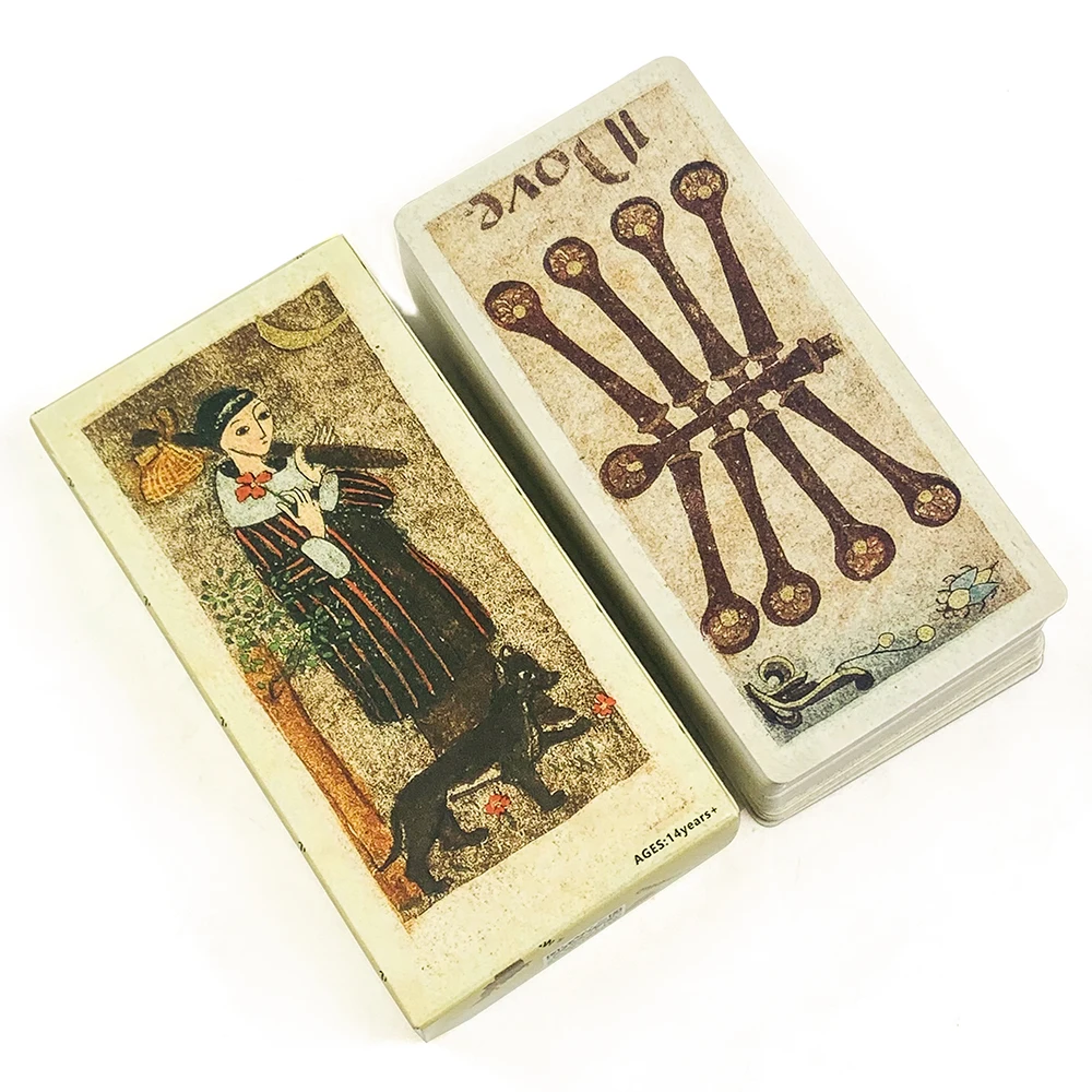 

Игровые карты 11*5,5 см, 78 шт., ретро-карты Таро, инструменты для семейных развлечений, игры для отдыха, идеально подходят для гадания и подарков.