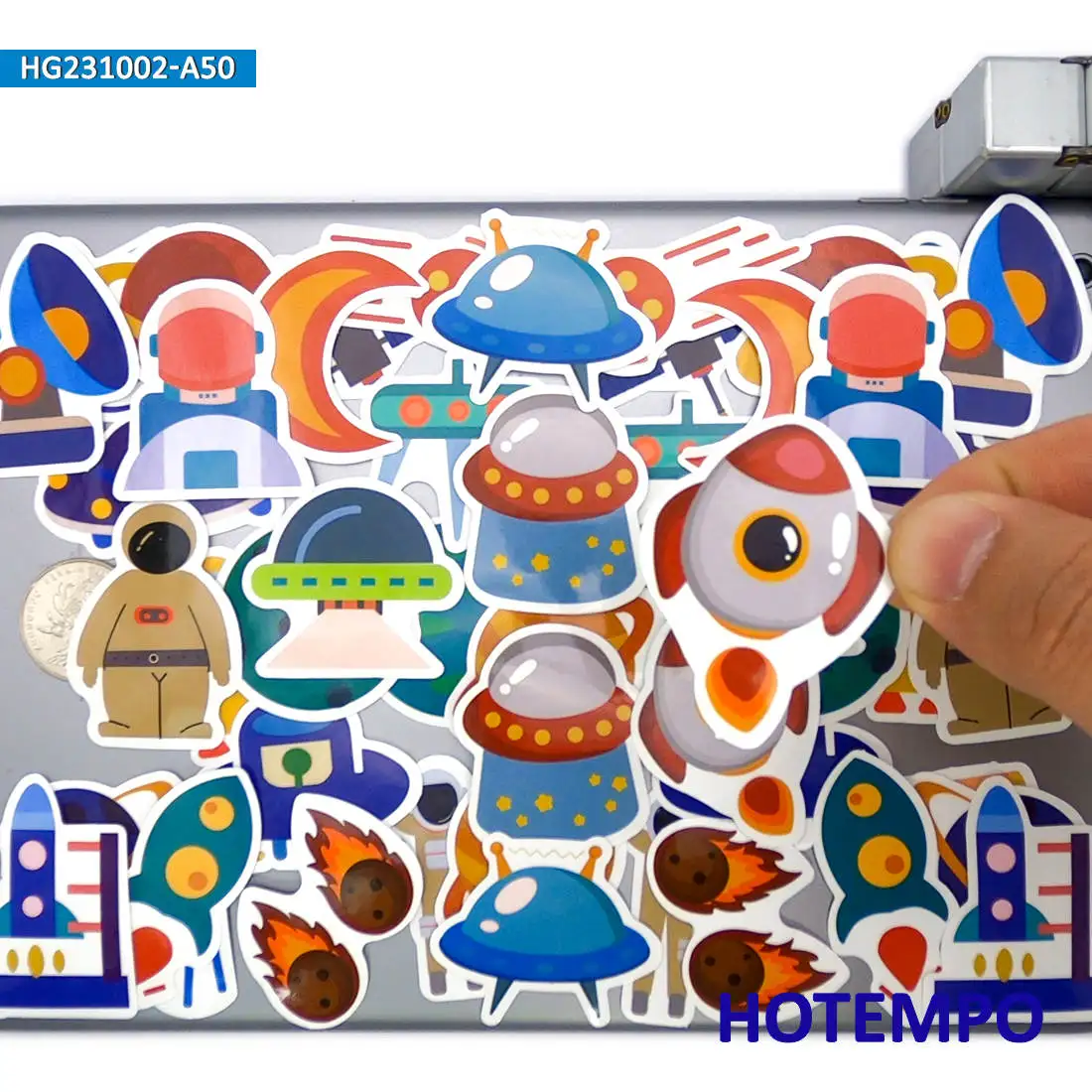 20/30/50PCS Cute Space Style Stickers Planet Airship UFO Satellite Cartoon Mini Decals for Kids Scrapbook Laptop Luggage Sticker