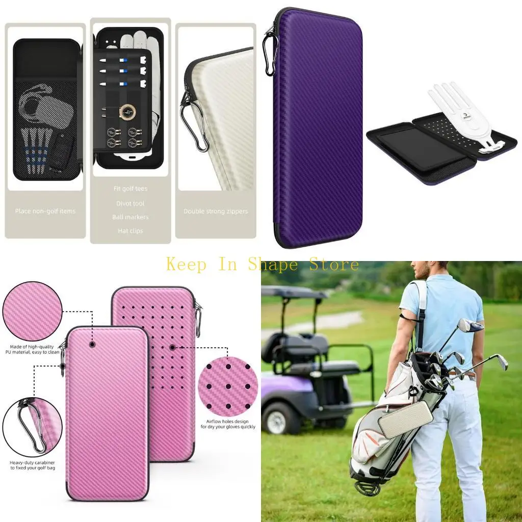 

U1JC Golfers Bag Clip Golf Performances Glove Holder Case Removable Golf Glove Hanger