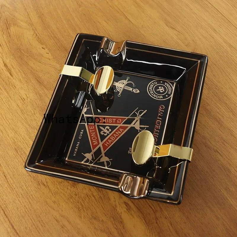 NewTrendy Ashtray with Metal Stand, High-end Home and Office Use