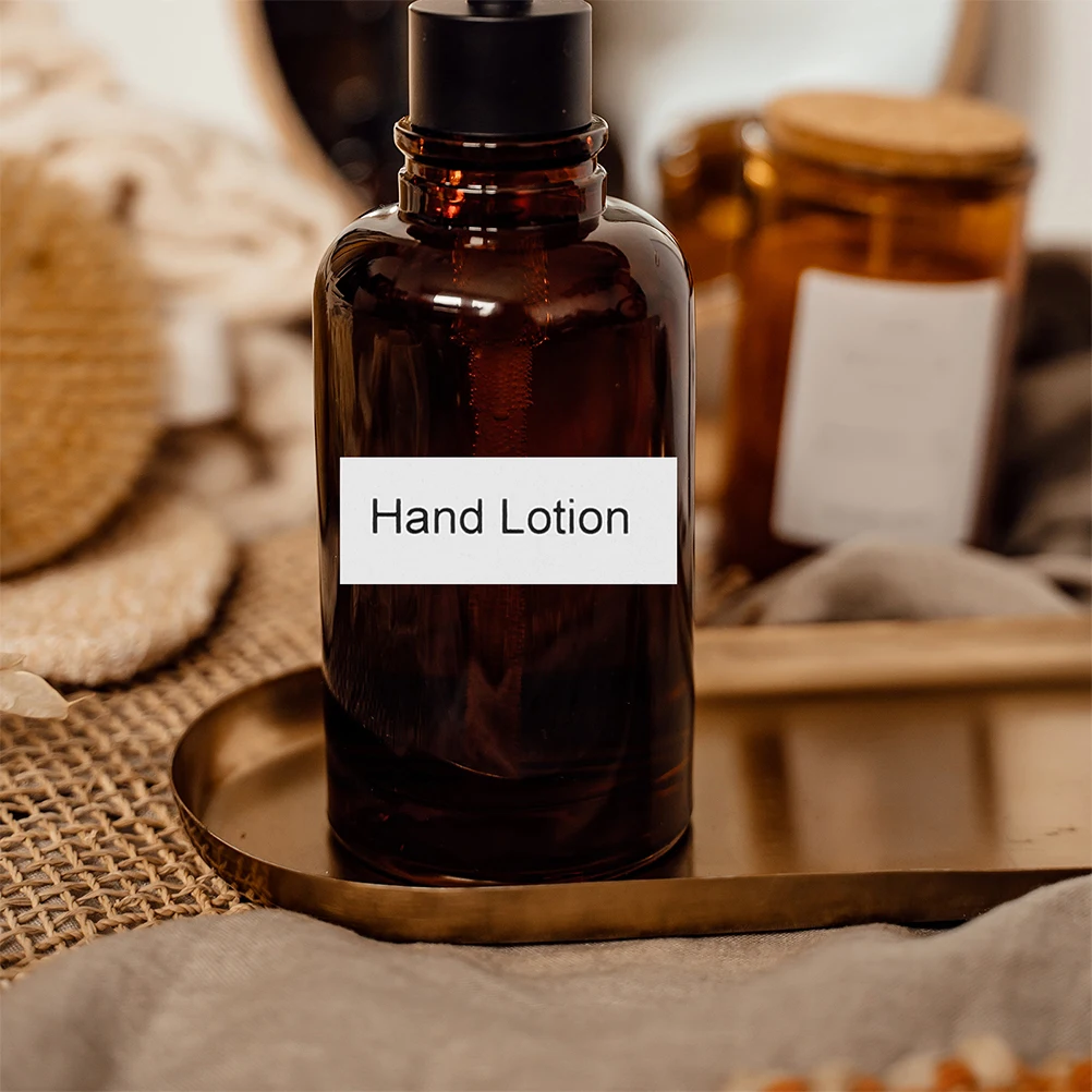 

12 Sheets Waterproof Labels for Bottles Black Transparent Adhesive Stickers Bathroom Toiletries Skincare Organizing Tags Files