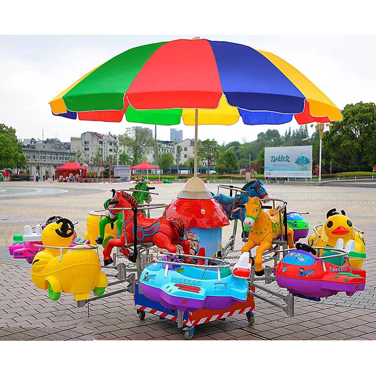 Funny Amusement Park Kiddy Ride Merry Go Rounds and Mechanical Electric Small Music Carouselpromote sales