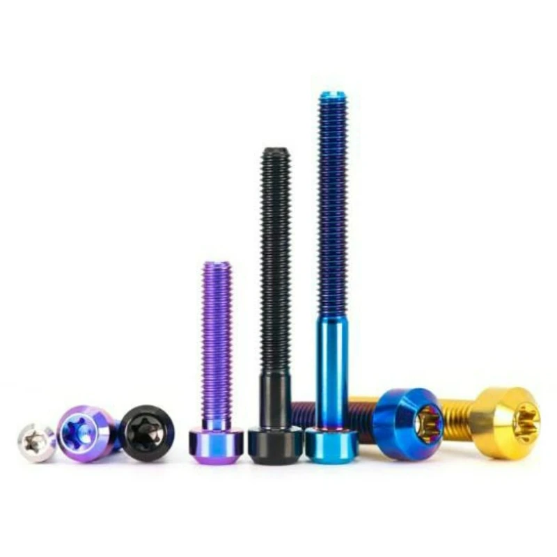 1pcs TC4 Titanium Torx Cap Head Screw M4 M5 M6 M8 Six-Lobe Cap Head Colourful Ti Bolts Screw for Bicycle Motor Modify