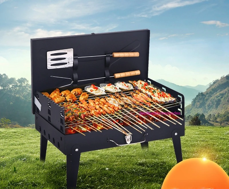 

Открытый складной гриль для барбекю с ящиком для инструментов для барбекю