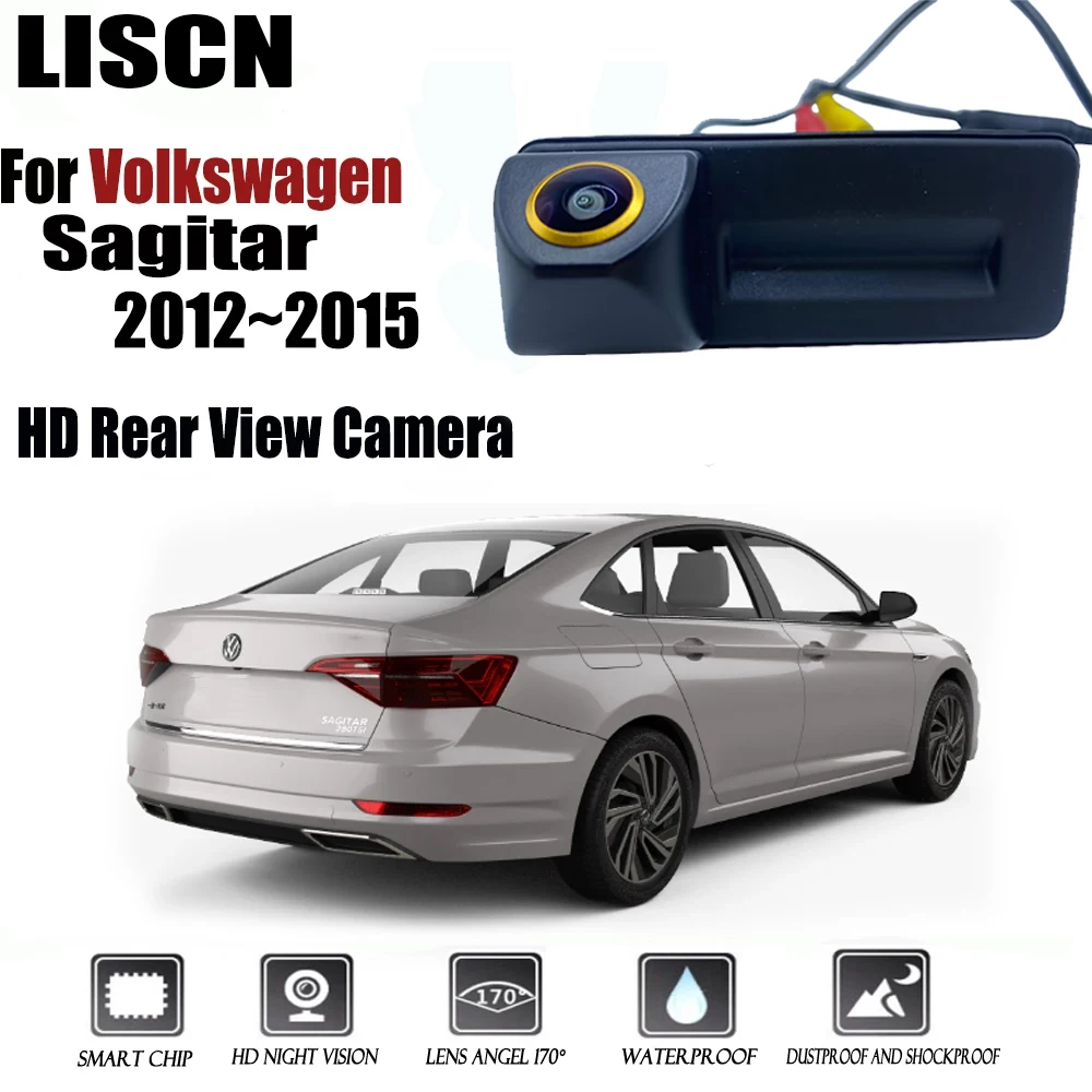 Car Rear View Camera For Volkswagen Sagitar 2012~2015 Instead of Original Factory Trunk Handle Camera / Reversing camera