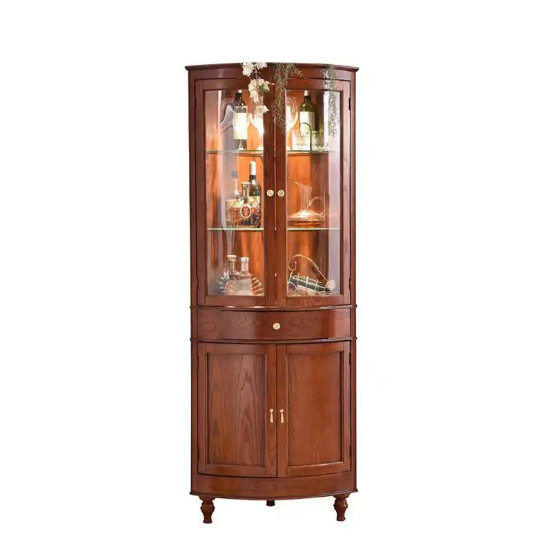 

All solid wood, corner cabinet, corner, triangular cabinet, dining room corner, glass decorative cabinet