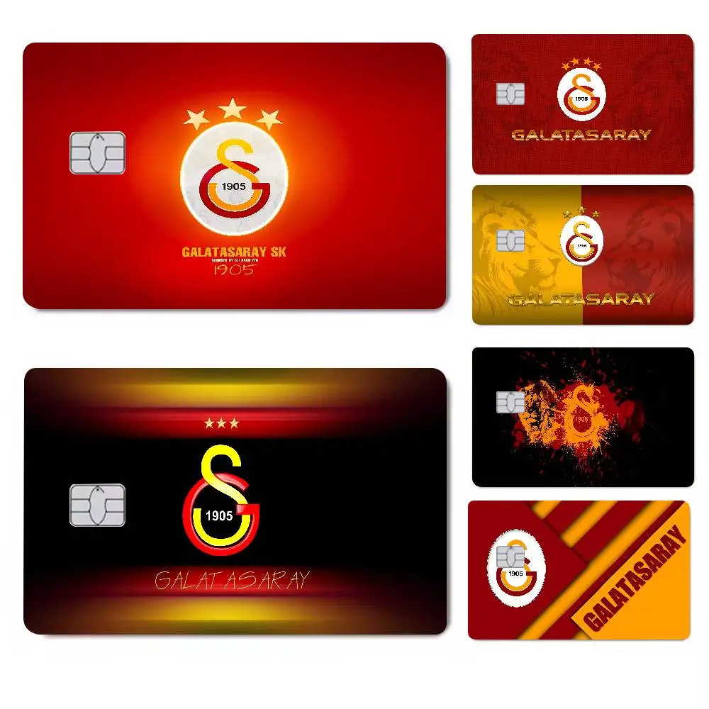 1905 Galatasaray Logo dibujos animados 4 Uds 1 Juego de pegatinas de piel de tarjeta de crédito para tarjeta bancaria autobús Metro tarjeta pegatina impermeable regalo de mujer