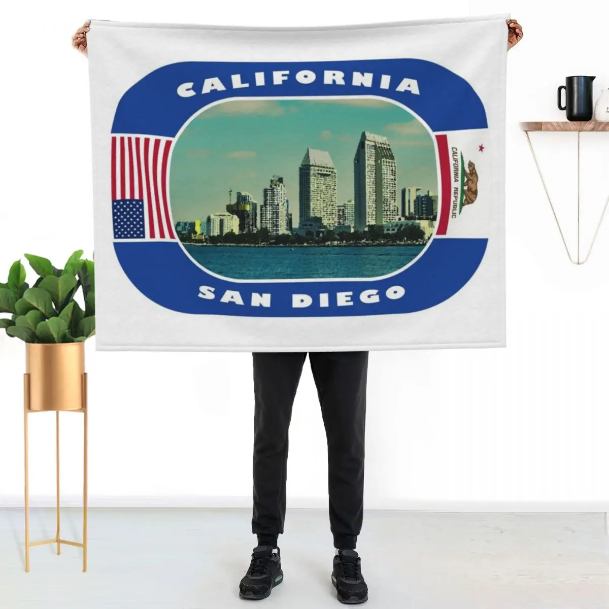 

California, San Diego, USA Throw Blanket Compact Warm Blanket for Car Road Trip