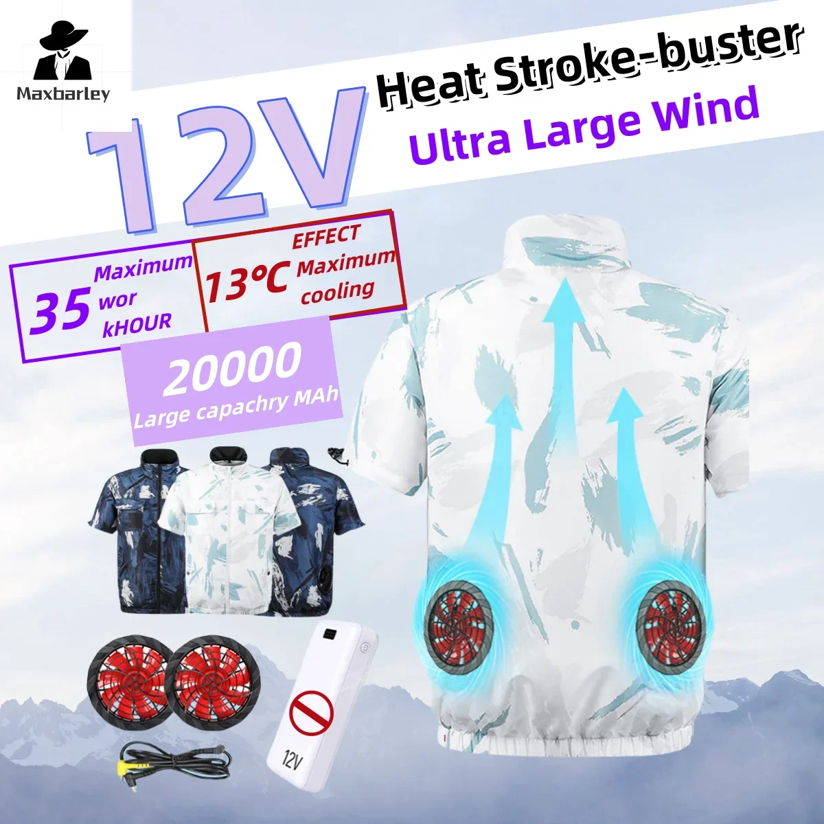 Summer Coolness Fan Vest Women Men's Ice Vest Camping Charging Air Conditioning Clothes Cooling Vest Hiking Climbing Work Jacket