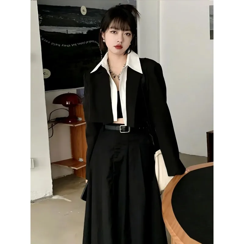 Insozkdg Franse Elegantie Godin Luxe Afslankende Blazer + Design Hoge Taille Lange Rok Set Kantoor Dame Kleding Pak Modieus