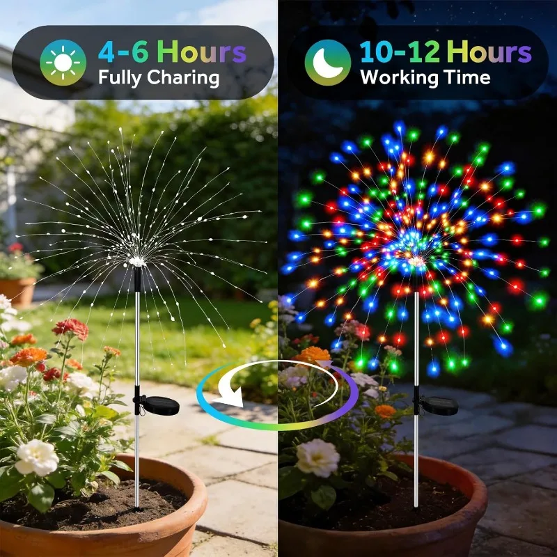 Solar LED Firework Fairy Light Outdoor Garden Decoration Lawn Pathway Light Patio Yard Party Christmas Wedding Decorative lights