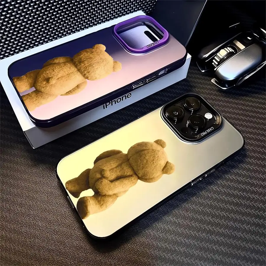 Teddy Bear Back Cartoon Phone Case for Oppo Realme 14 13 12 11 10 9i 8 8i C75 C65 C63 C55 C53 C35 C33 C20 C21Y C15 C21 Pro Plus view 2