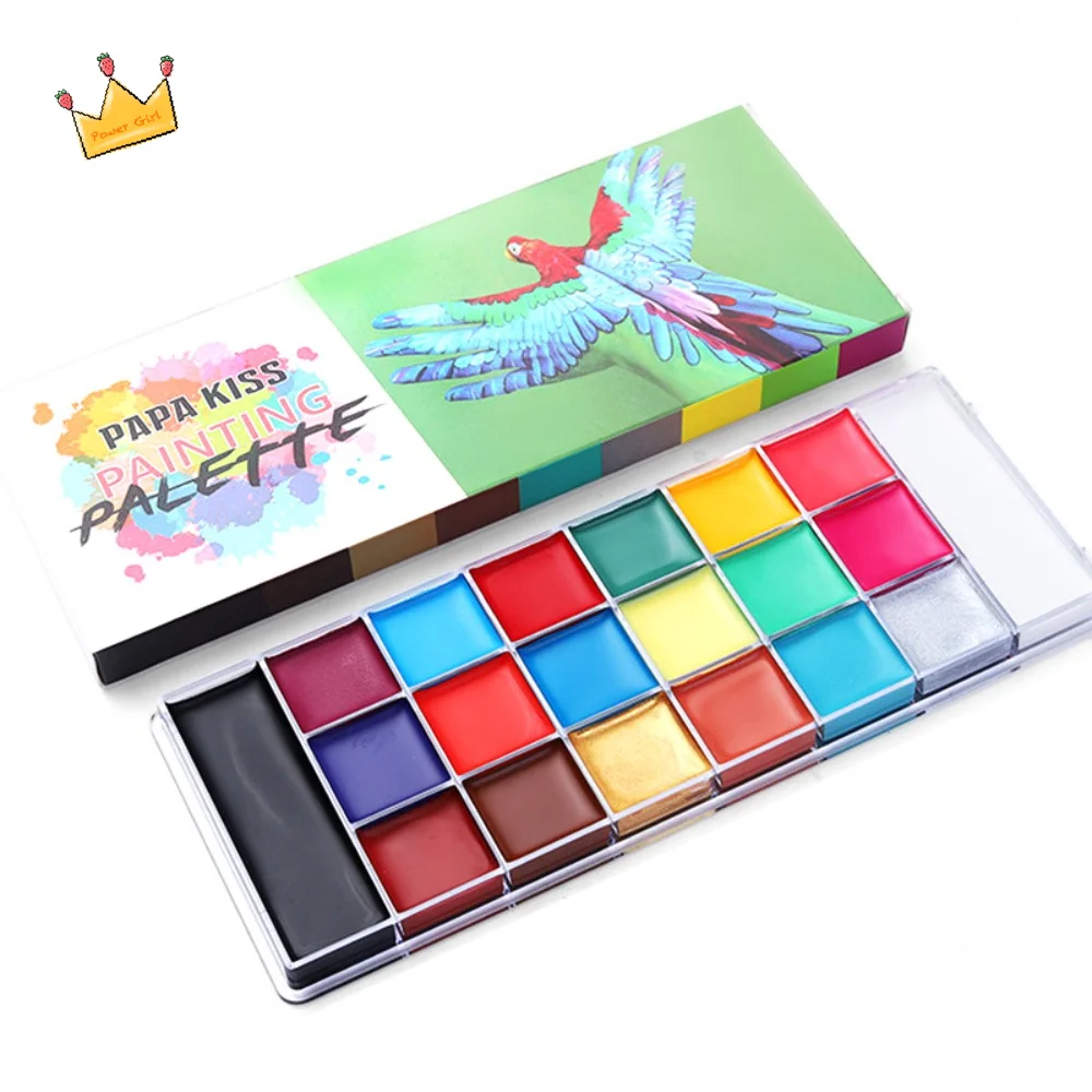 Pinturas al óleo para el cuerpo, Kit de pintura facial corporal multicolor, maquillaje, pintura de arte corporal resistente al agua, tatuaje, paleta de pintura facial de payaso, regalo