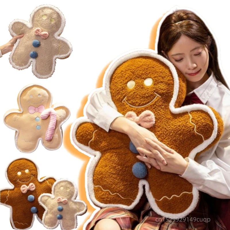 

40/55cm Cartoon Christmas Gingerbread Man Plush Doll Pillow Colorful Teddy Biscuit Cookie Plush Toy Home Decor Gift For Kids