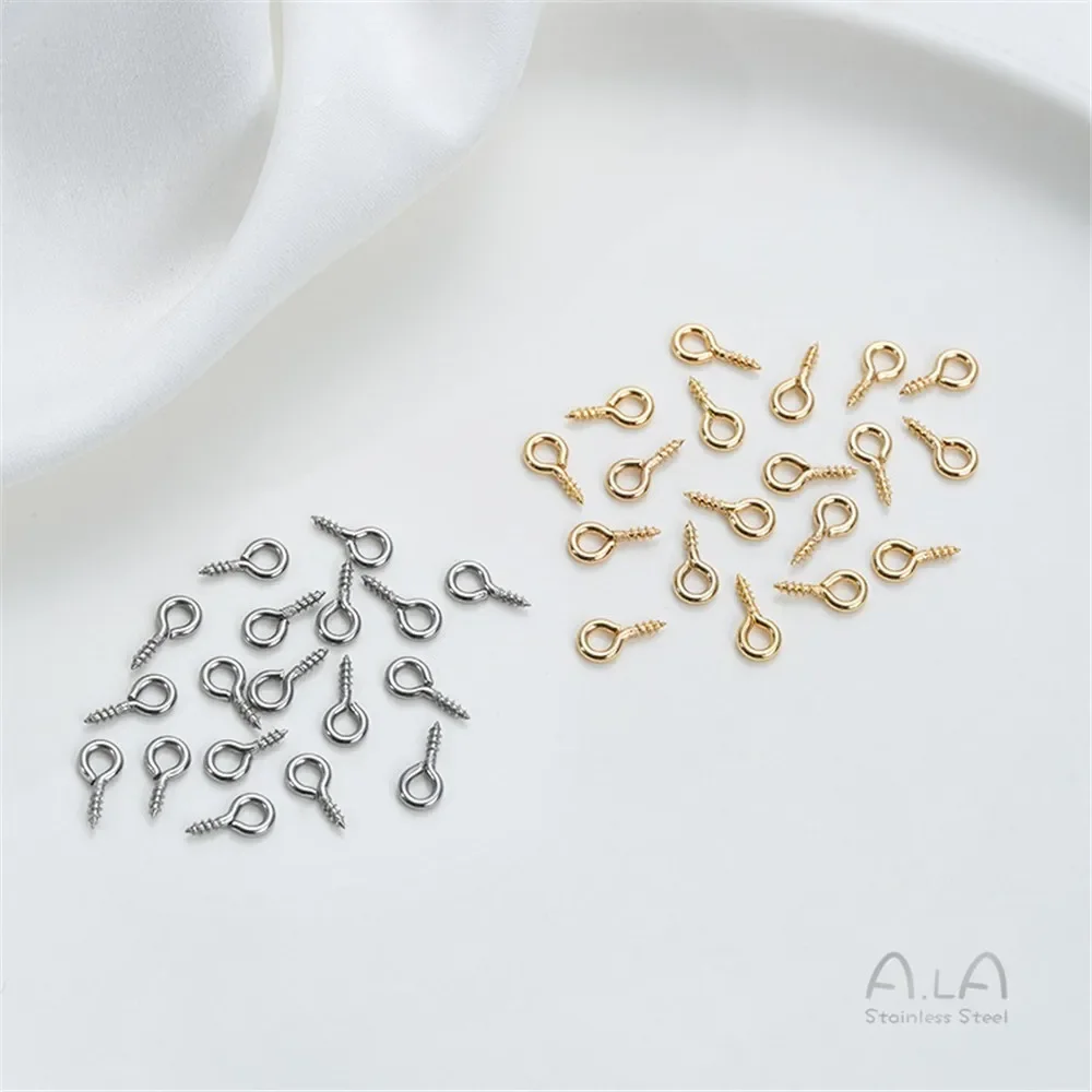 

Non-fading Stainless Steel Sheep's Eye Nail Titanium Steel Thread Horn Bead Holder Accessories DIY Handmade Jewelry Material