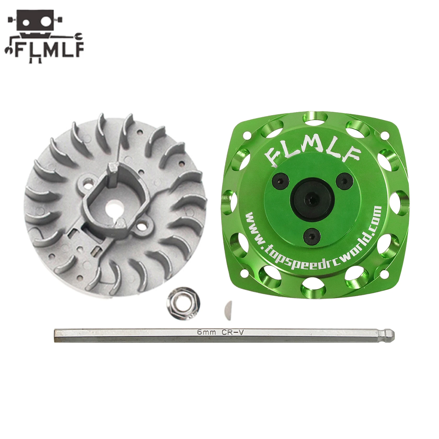 FLMLF 23CC-58CC Motor Metalen Roto Starter of Vliegwiel Kit voor 1/5 Rc Auto Hpi Rofun Km Rovan Baja Losi FG DBXL GoPed Redcat Onderdelen