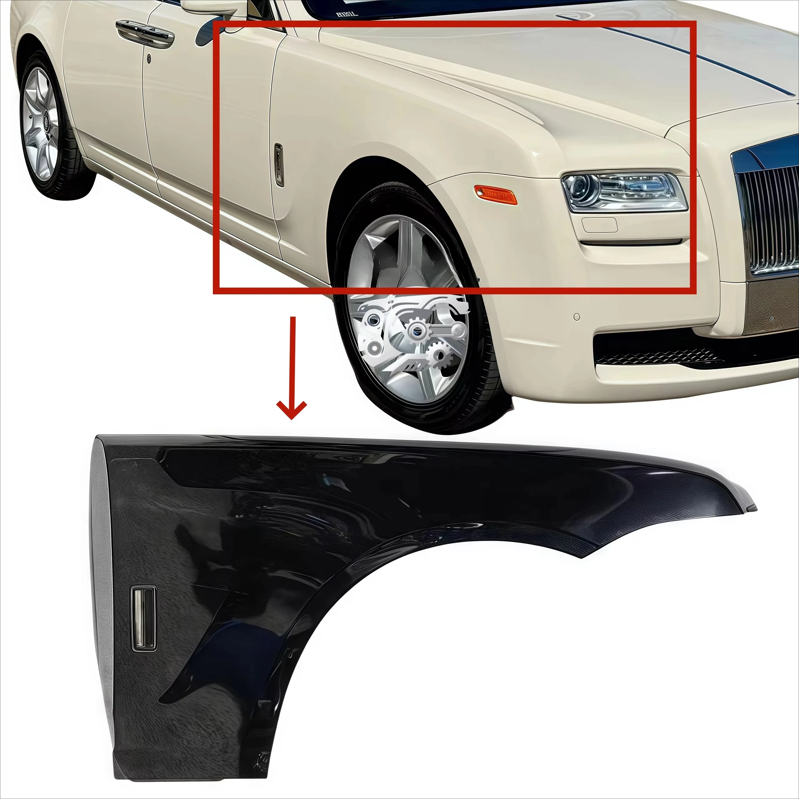Genuine OEM Premium for Ghost Exact Fit Durable ABS Anti-Scratch Mud & Debris Protection Mudguard Fender 41007242851