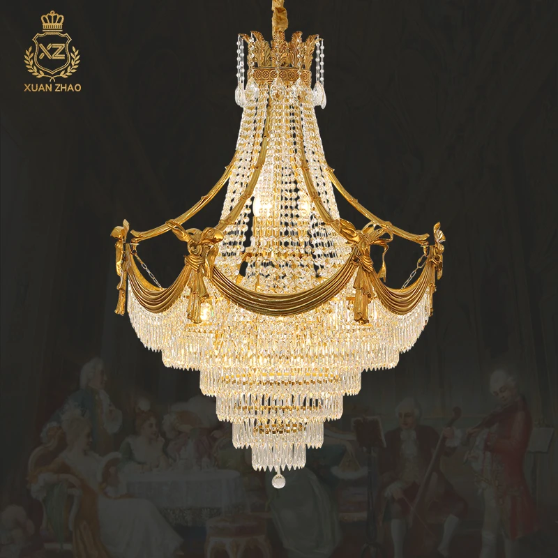 Creative Personality Crown Shape Crystal Chain Decorative Chandelier European style Brass Decoration Chandelier