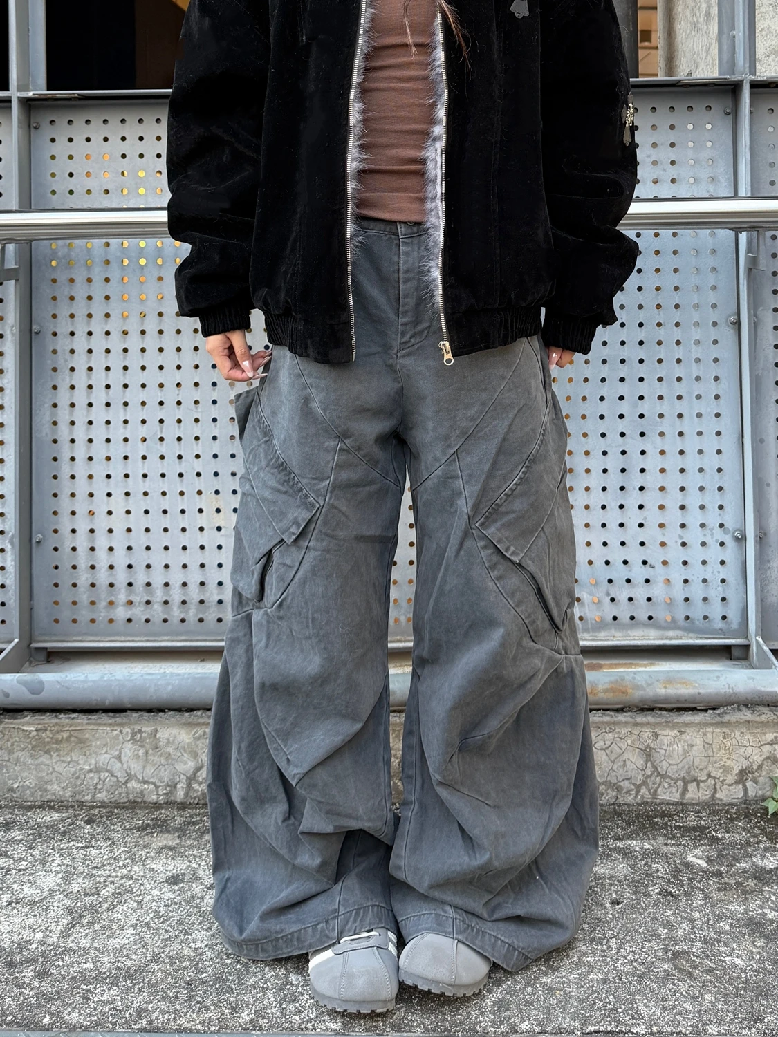 

Американские джинсы унисекс с широкими штанинами, многокарманные, плиссированные, повседневные, длинные брюки, мягкие, удобные, хлопковые джинсы