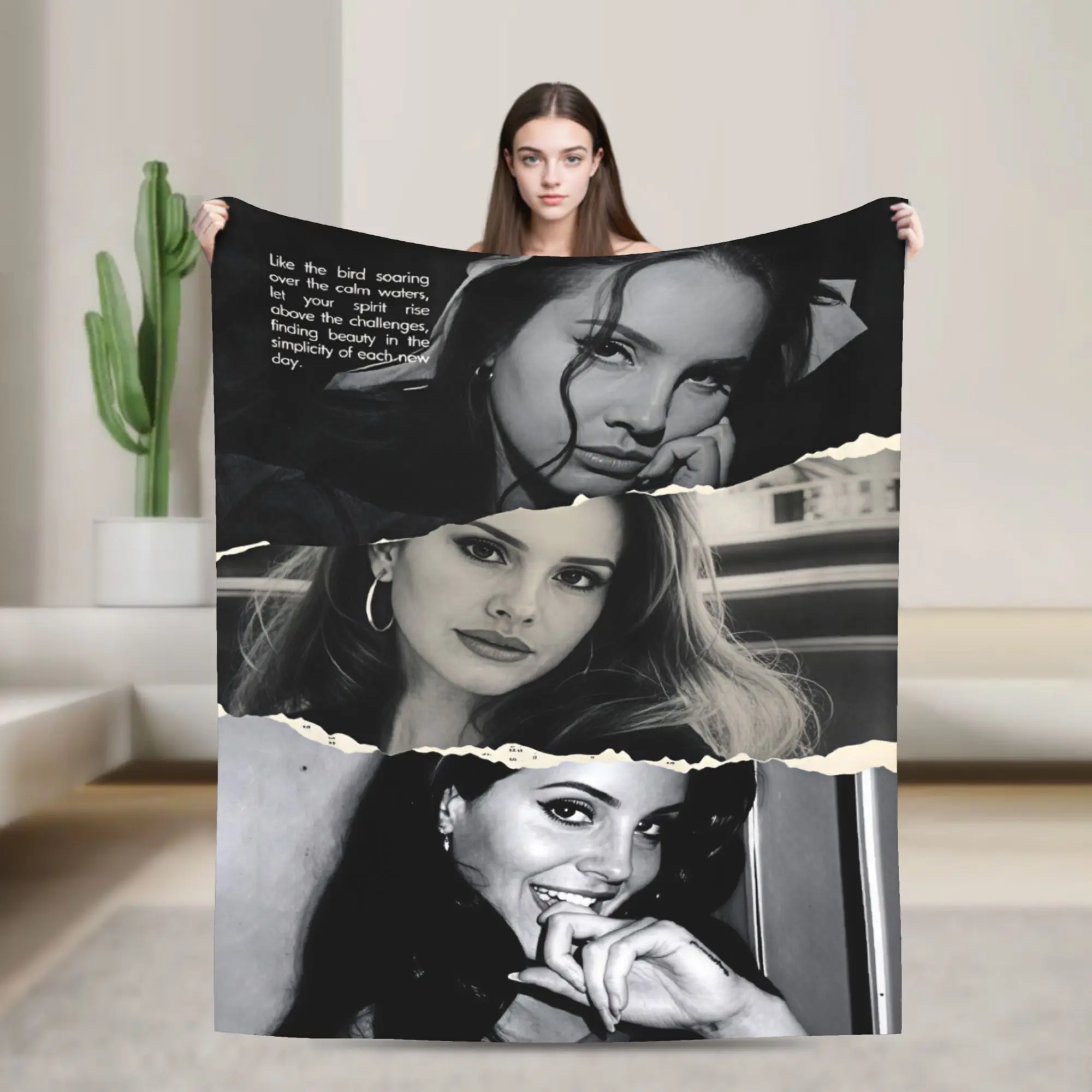 Hot Singer Lana Del Rey Warm Soft Blanket  Girls Boys Plush Throw Blanket Aesthetic Living Room Flannel Bedspread Sofa Bed Cover