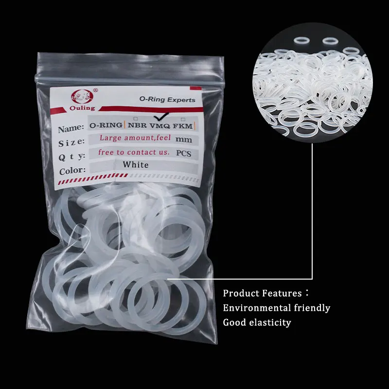 50PCS/lot Silicone Rubber Oring VMQ CS1mm OD3/4/4.5/5/5.5/6/6.5/7/7.5/8/8.5/9/9.5/10/10.5/11/11.5/12/13mm O Ring Gasket Silicone
