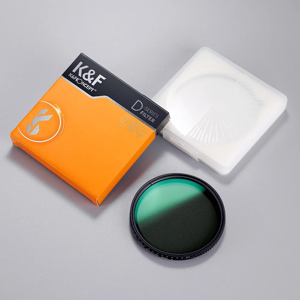K&F CONCEPT ND3 tot ND1000 ND cameralensfilter variabel met 24 lagen coating neutrale dichtheid 49 mm 52 mm 67 mm 72 mm 77 mm 82 mm