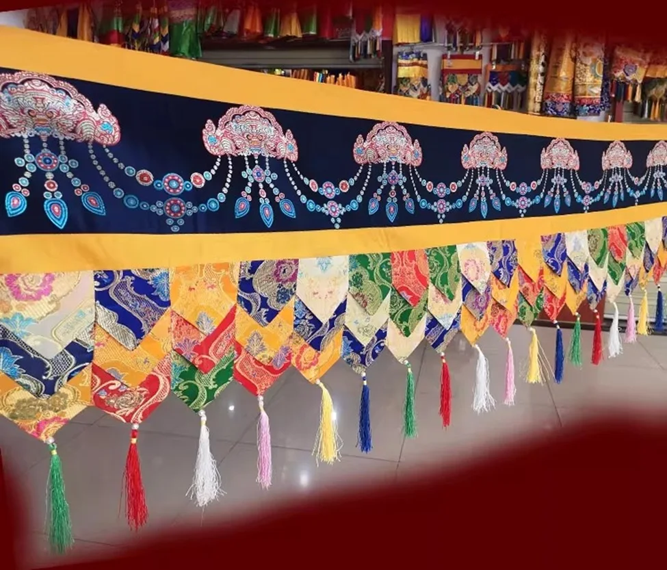 Tibetan Buddhist Lion Head Altar Curtains Fabric Drapes Wall Skirts Hotel Decorative Edge Table Covers Traditional Tibetan Desig