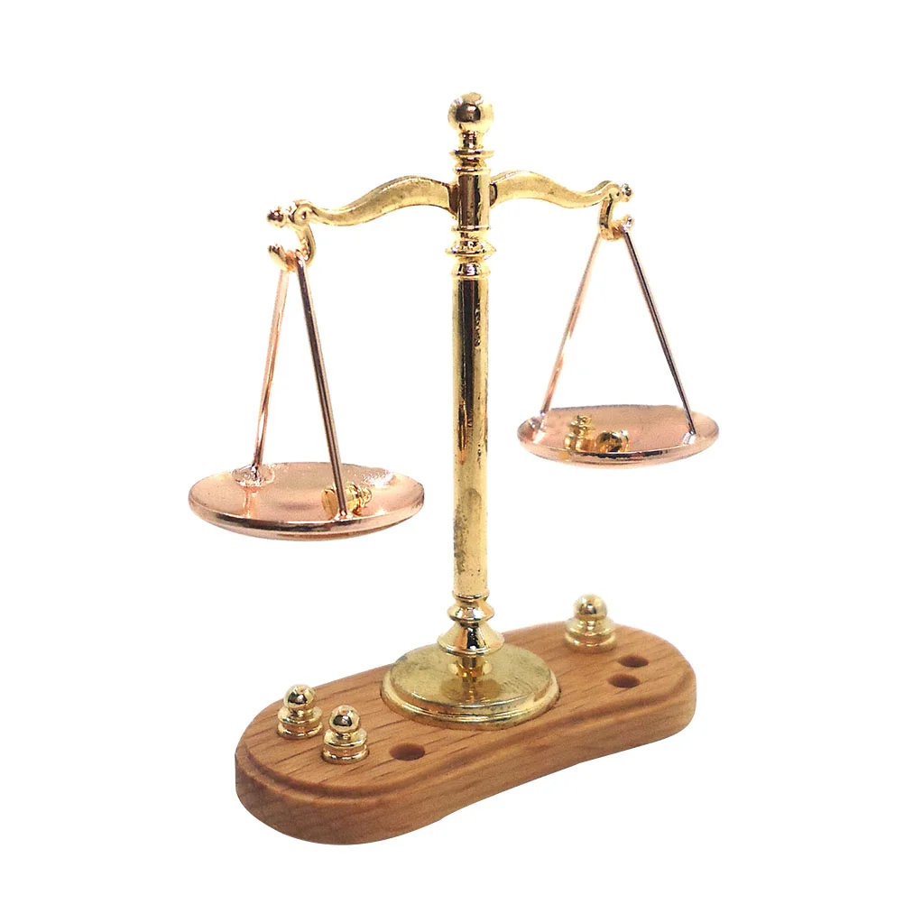 

Mini Weighing Scale Model Toy Small Brass Brown Child Simulation Balance House Kitchen Accessories 1:12 High Grade Wood