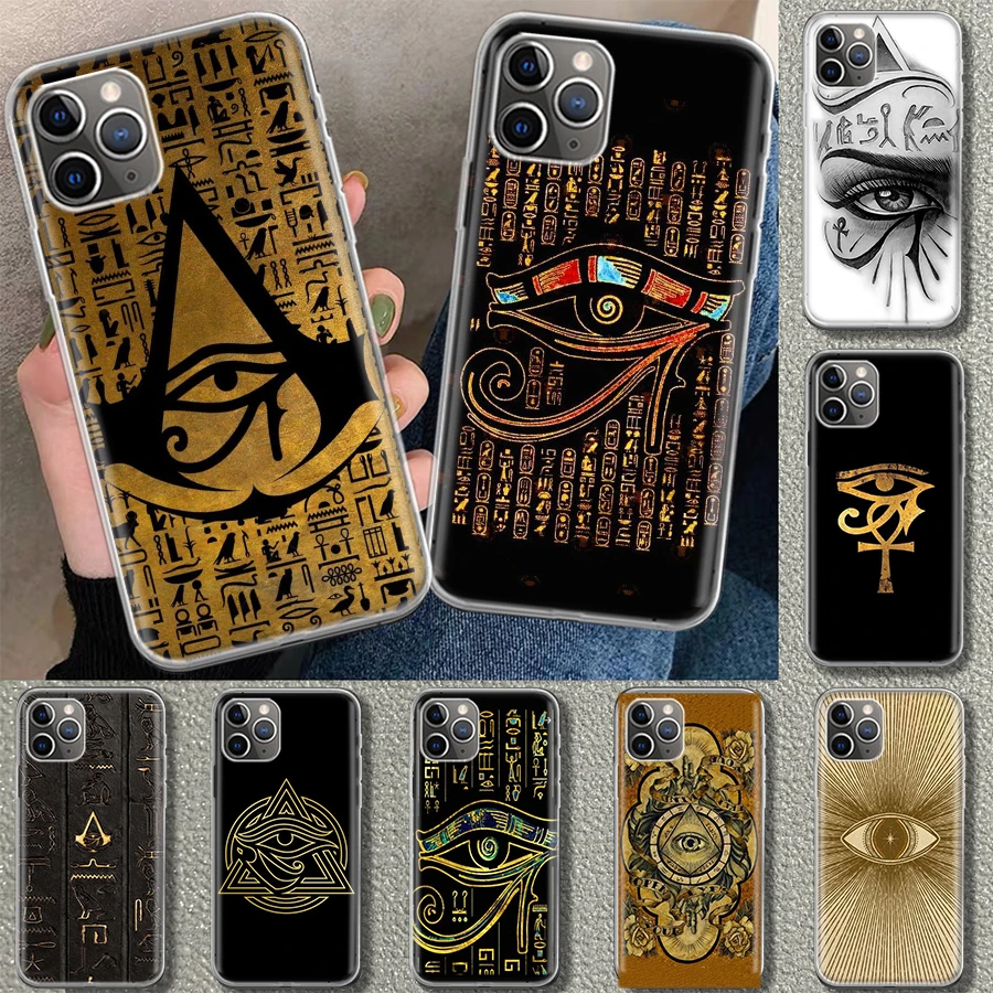 Sacred Eye of Horus Egypt Fresco Phone Case Cover for iPhone 11 12 13 14 15 16 Pro Max Apple X XS XR 7 Plus 8 + Art Customized F