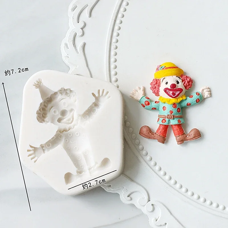 VERIDIAN Baking Cake Silicone Mold Circus Clown Fondant Chocolate Mold Candy Art Silicone Molds Cake Decorating Tools