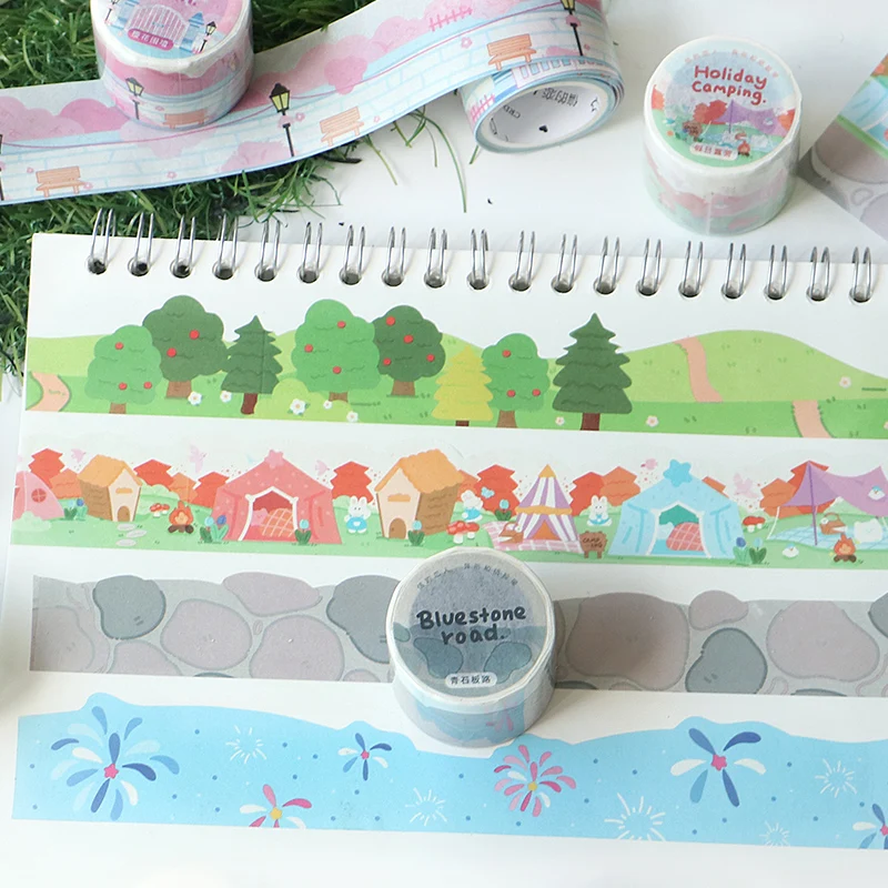 Washi เทป Going To The Garden Party Series DIY การเขียนง่ายซักผ้าเดิน Graffiti ป้ายตกแต่งหัตถกรรมเทปใหม่