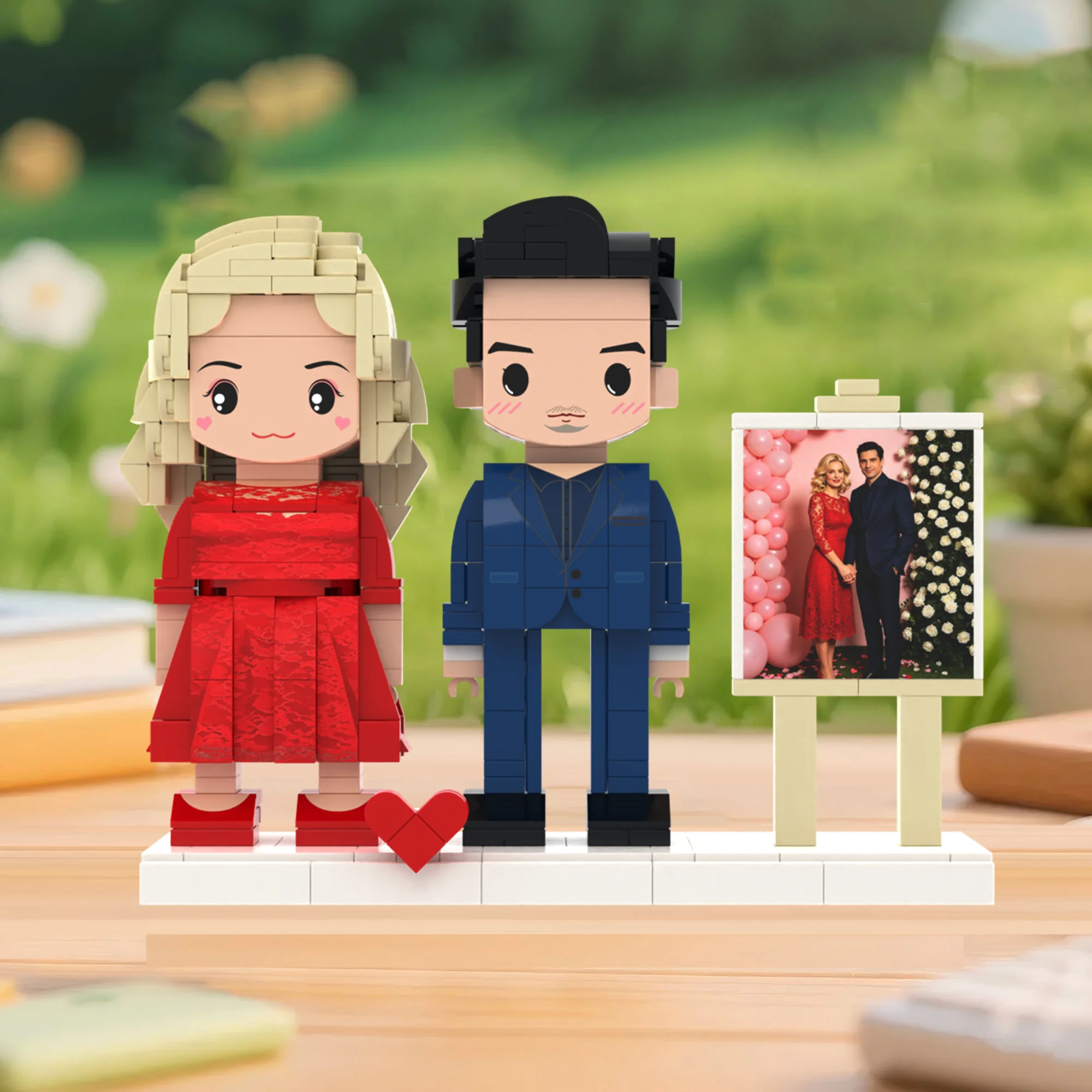 Carnival Party Favor Blocks Brickfigures Granules Photo Frame Assembly Lover Couple Design Holiday Romantic Valentine Festival