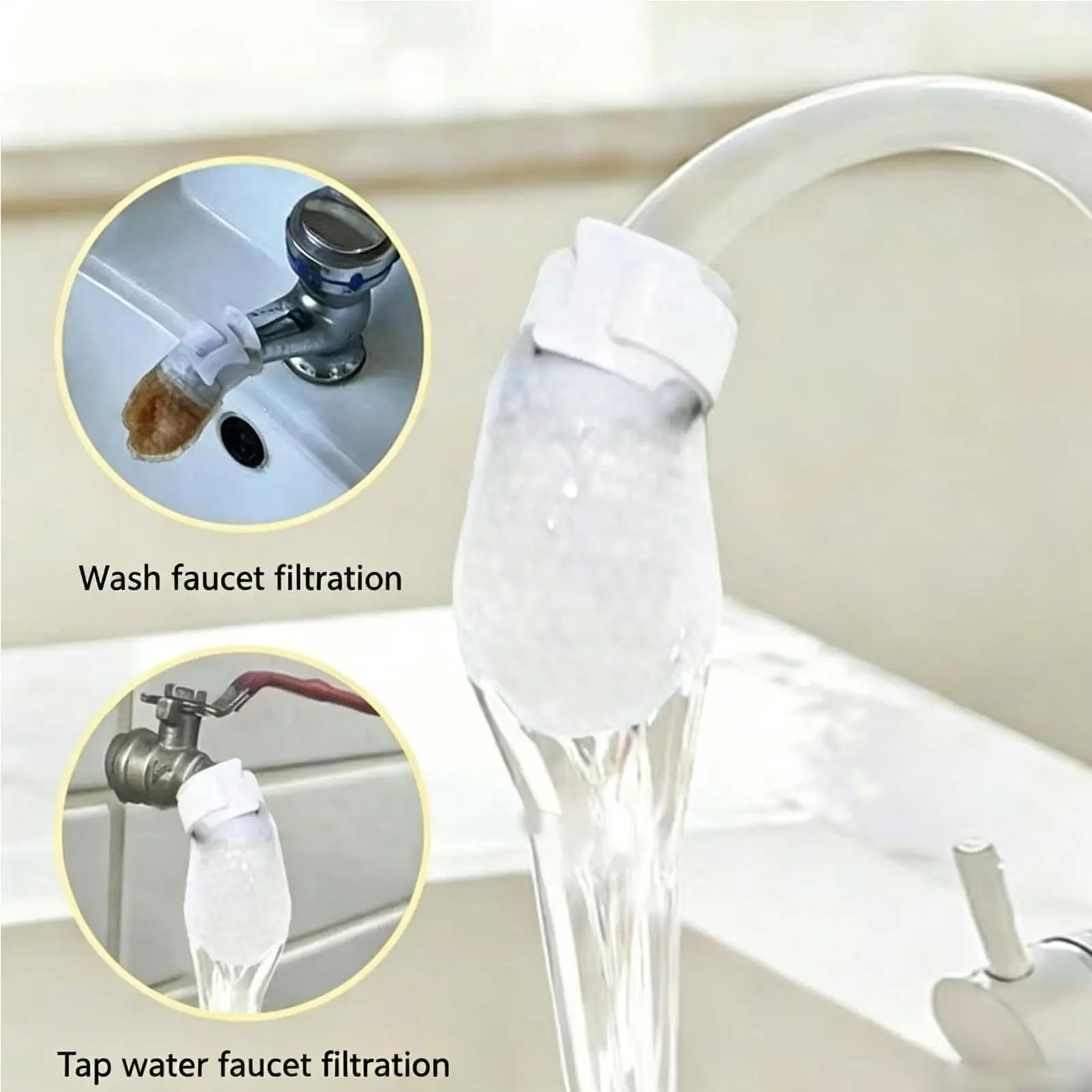 

Faucet Filter Cotton Bag 20 Pieces Universal Splash-proof Replacements Kitchen Sink Faucet Filter Bag for Home RV Commercial