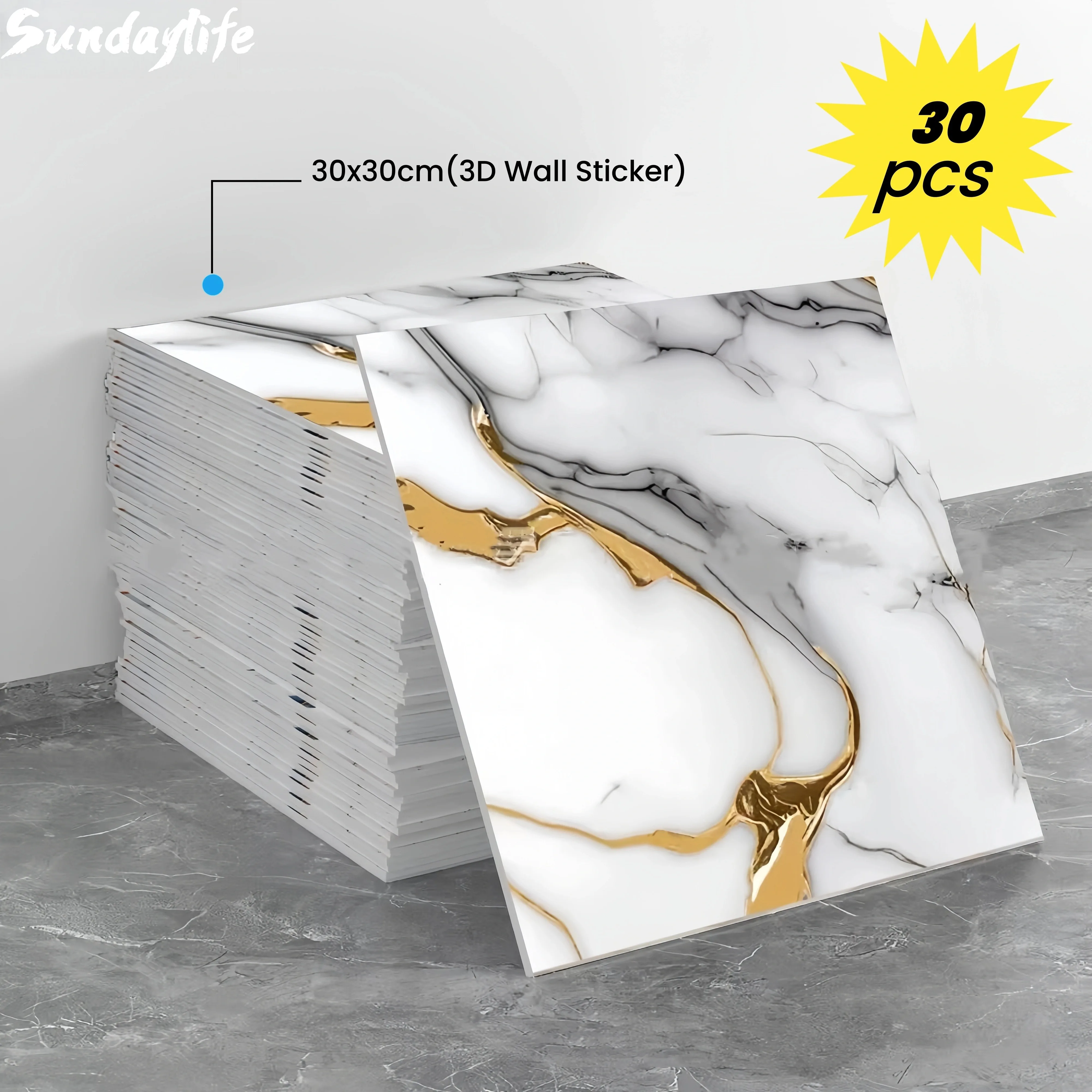 

Kitchen Bedroom Bathroom Decoration 3D Marble Self-Adhesive Wall Panel Foam Stickers Pvc Waterproof Tile Sticker Wall Stickers