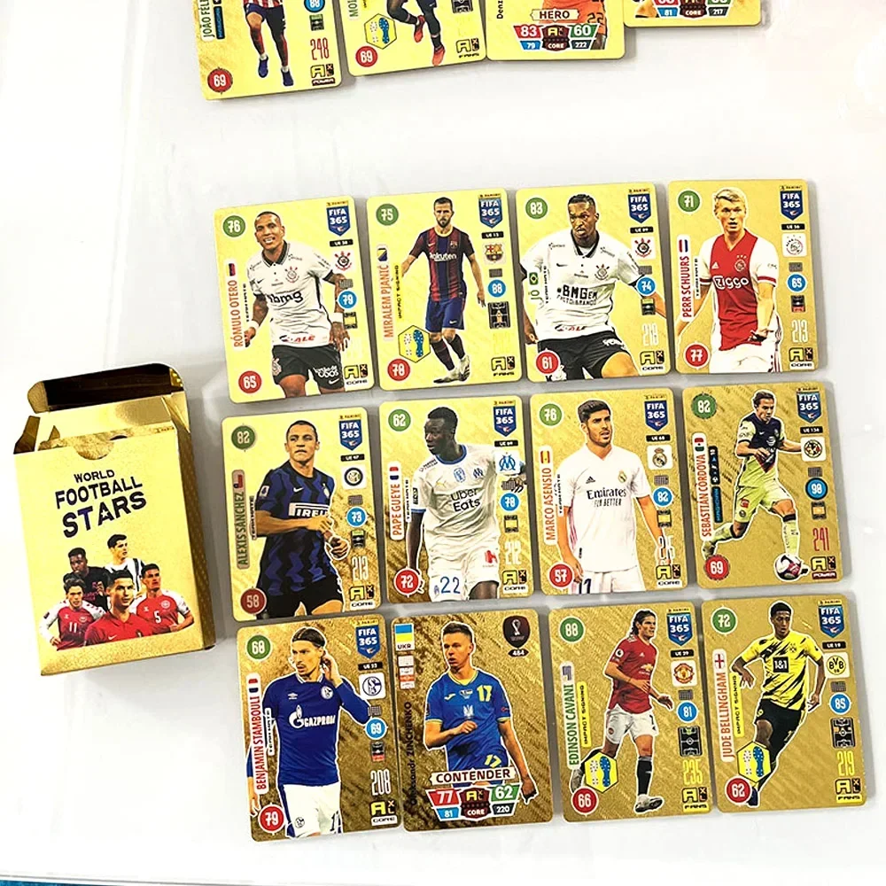 FIFA-Juego de mesa de cartas de estrellas de fútbol, colección limitada de cartas comerciales de fútbol de platino, regalos de cumpleaños para