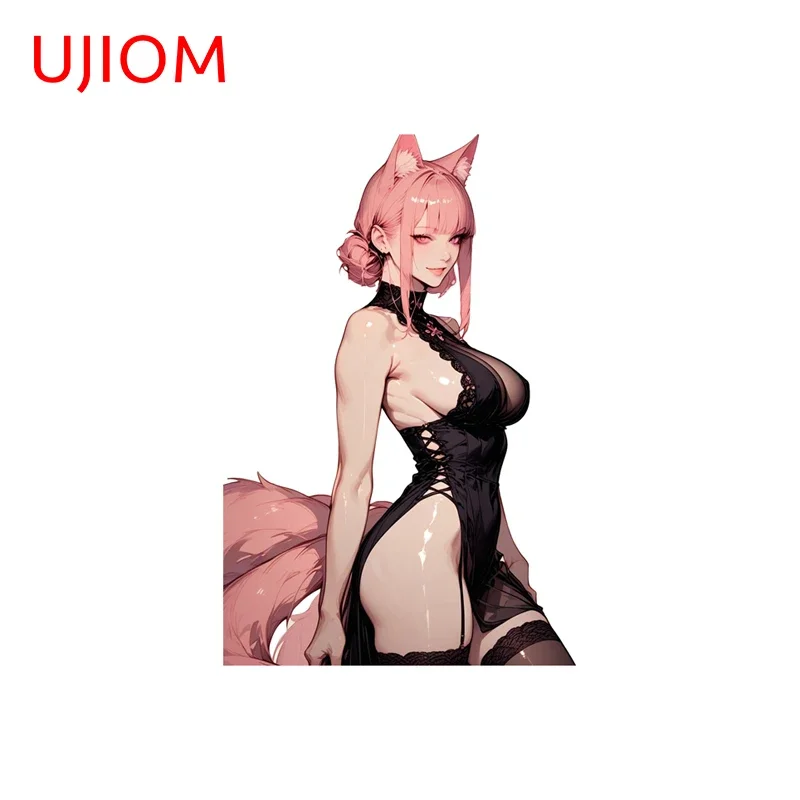 UJIOM Alluring Big Breasts Furry Fox Girl Wall Sticker Hot Selling Windows Trunk Washroom Decal Suitable For Wardrobe Decoration