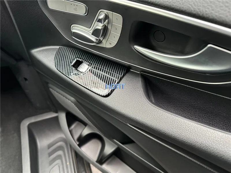 Car Style Window Control Panel Air Vent Outlet Cover Carbon Fibre Interior For Mercedes-Benz V Class Vito Viano Metris 2024 +