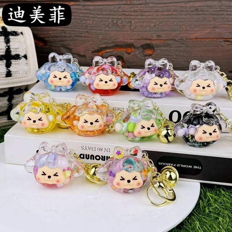 Oil Luminous Cartoon Liquid Quicksand Bottle Decoration Acrylic Keychain Pendant Gift Wholesale